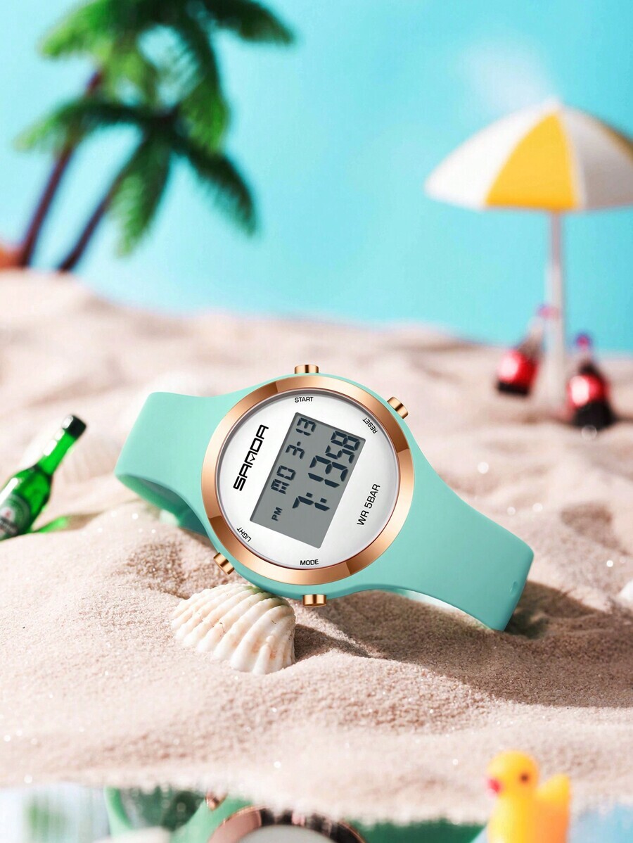腕時計 レディース デジタル 女性用マルチ機能時計 アラーム ストップウォッチ付き 防水5気圧 デジタルスポーツ腕時計_画像1