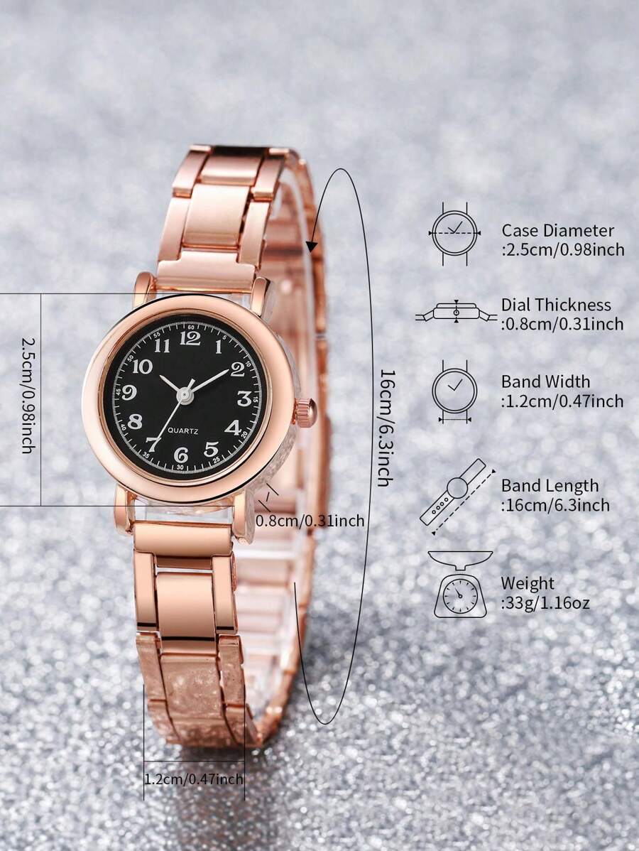腕時計 レディース セット ステンレススチール 時計＋ハート チェーンブレスレット 2点セット シンプル ファッション_画像5