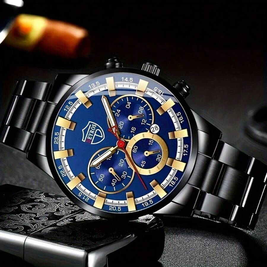 腕時計 メンズ セット ビジネス ラグジュアリー ステンレススチール 腕時計 日付機能 メンズ_画像5