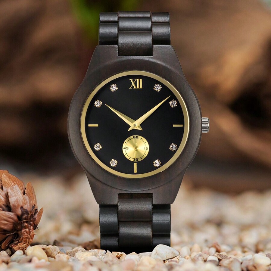 腕時計 メンズ クォーツ 女性用アナログ腕時計 腕時計 木製 三針式 付属品：バンド交換ツール_画像1
