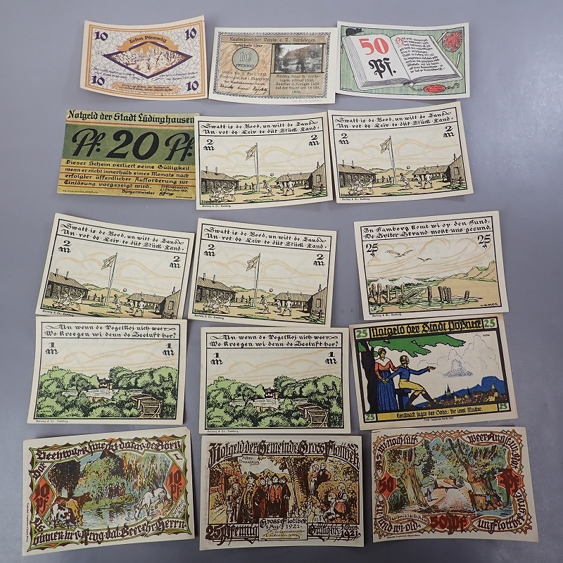 FK-2115　紙幣コレクター放出品　ヨーロッパ・ドイツ・オーストリア　ノートゲルト紙幣/地方札まとめ売り（検）ペニヒ・マルク・ケラー_画像5