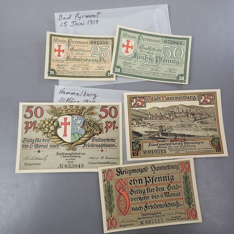FK-2120　紙幣コレクター放出品　ヨーロッパ・ドイツ・オーストリア　ノートゲルト紙幣/地方札まとめ売り（検）ペニヒ・マルク・ケラー_画像8
