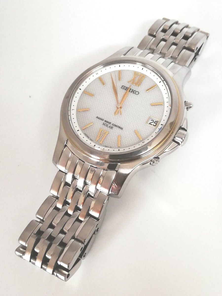電波ソーラー 美品】SEIKO セイコー ドルチェ チタン 7B22-0AR0 電波ソーラー 美品】SEIKO セイコー ドルチェ チタン 7B22-0AR0
