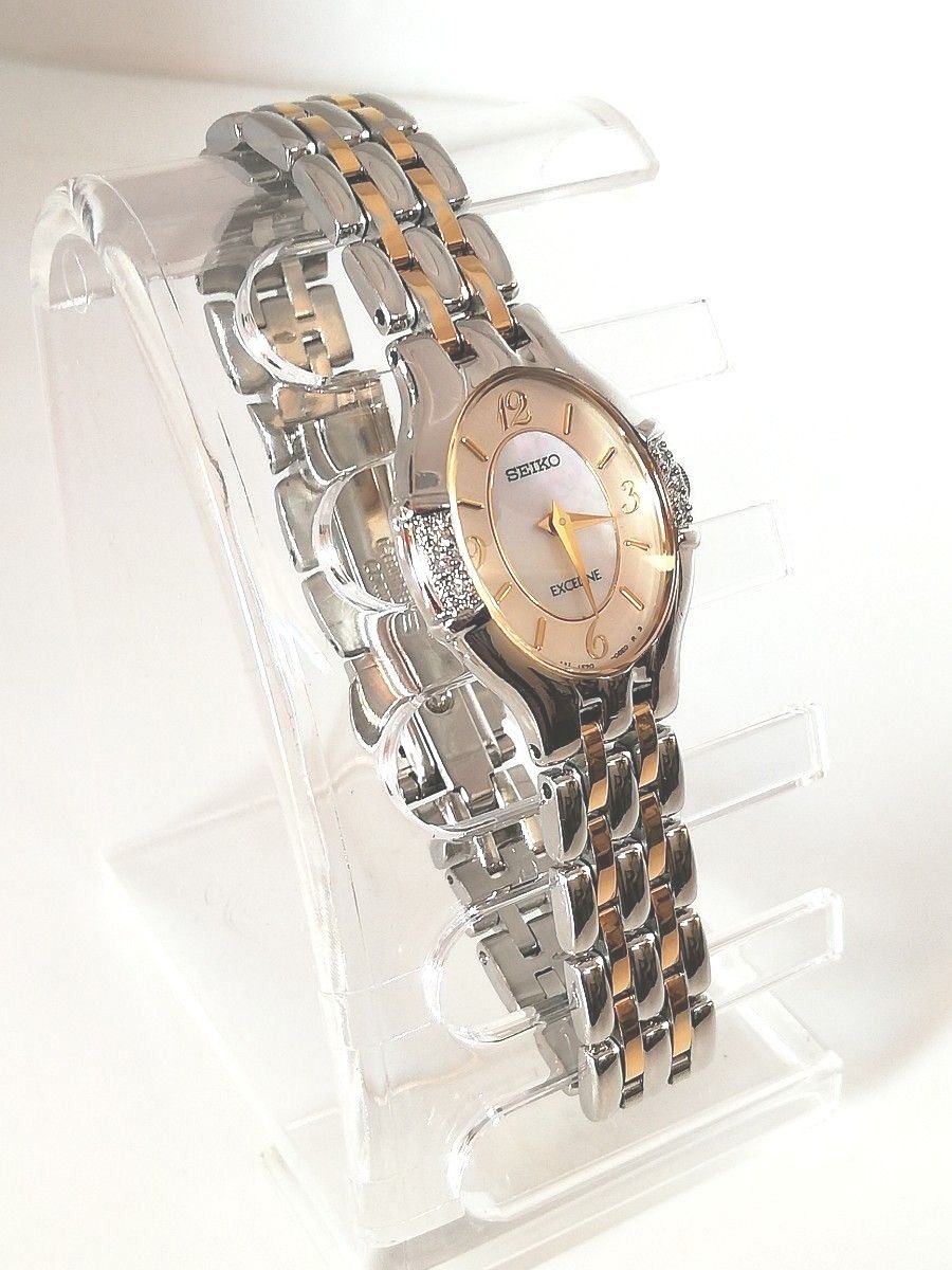 高質で安価 電池交換済】SEIKO セイコー 白蝶貝 チタン エクセリーヌ エクセリーヌ