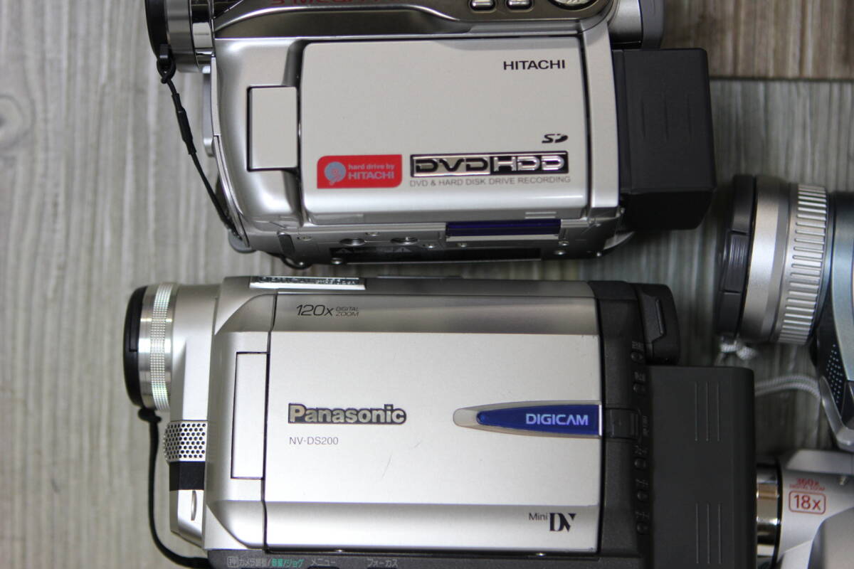 １６ ビデオカメラまとめ Hitachi panasonic nv-DS200 sony DCR-TRV18 canon FVM10 FV200 handycam の画像2