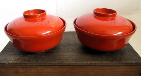 半額 福袋の通販 木製漆器・輪島塗蓋付吸物椀 4寸 拾客揃 沈金「古代模様」朱色 膳