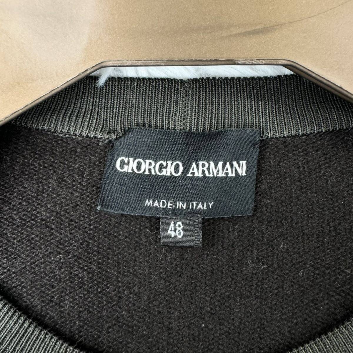 極美品! ジョルジオアルマーニ【定価約25万】GIORGIO ARMANI ニット セーター カシミヤ 焦茶 ダークブラウン L位 高級感◎ 春夏_画像4