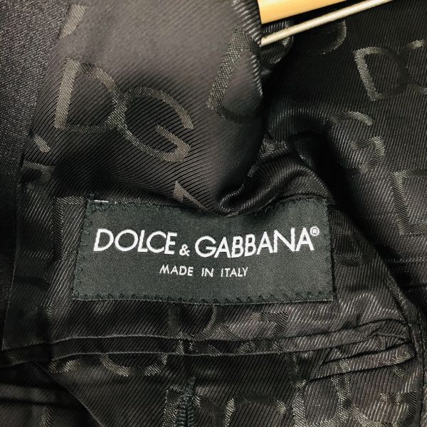 ドルチェ&ガッバーナ　Dolce&Gabbana スーツ　セットアップ　テーラードジャケット　グレー　46 総裏　センターベンド　ロゴ裏地　メンズ_画像3