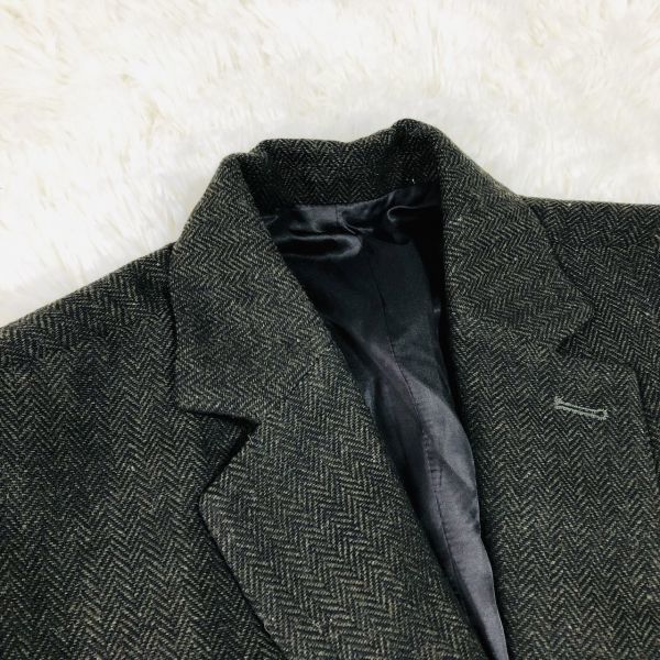 * rare big size 4XL* suit setup three-piece khaki herringbone tailored jacket total reverse side center Ben do