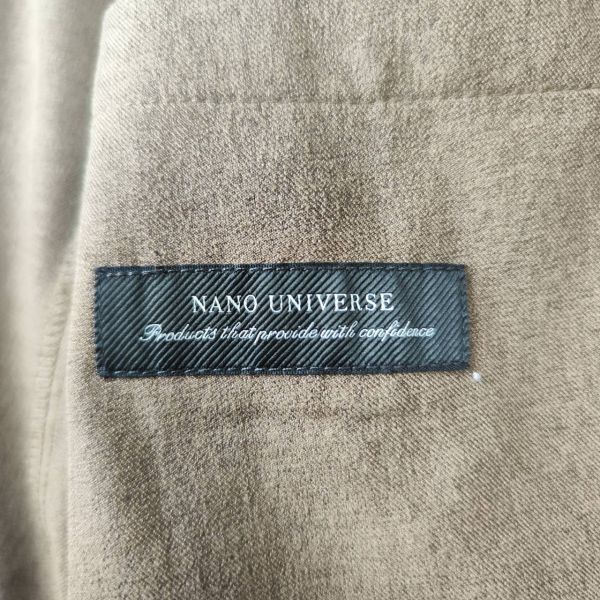 ナノユニバース　NANO universe スーツ　セットアップ　テーラードジャケット　ブラウン　L ダブル　ストレッチ　メンズ　ブレザー_画像3
