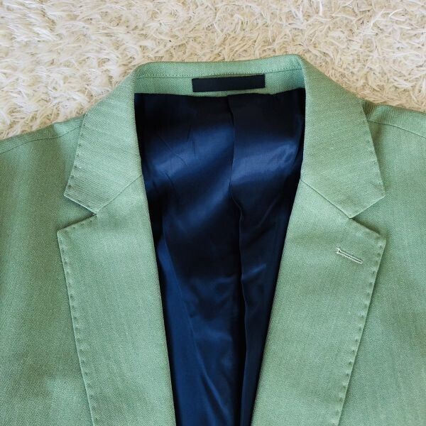 【未使用】EGSD　スーツ　セットアップ　テーラードジャケット　4XL　グリーン　緑　ヘリンボーン　総裏　タグつき　_画像6