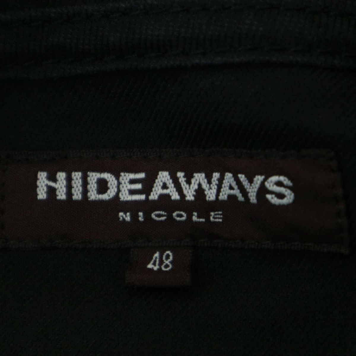 HIDEAWAYS NICOLE ハイダウェイ ニコル 通年 ミリタリー★ フーディー コットン ジャケット Sz.48　メンズ 黒　A4T02147_3#O_画像6