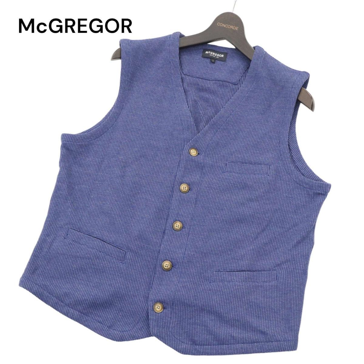 美品★ McGREGOR マクレガー 春夏 ニット ベスト ジレ Sz.L　メンズ　A4T02143_3#M_画像1