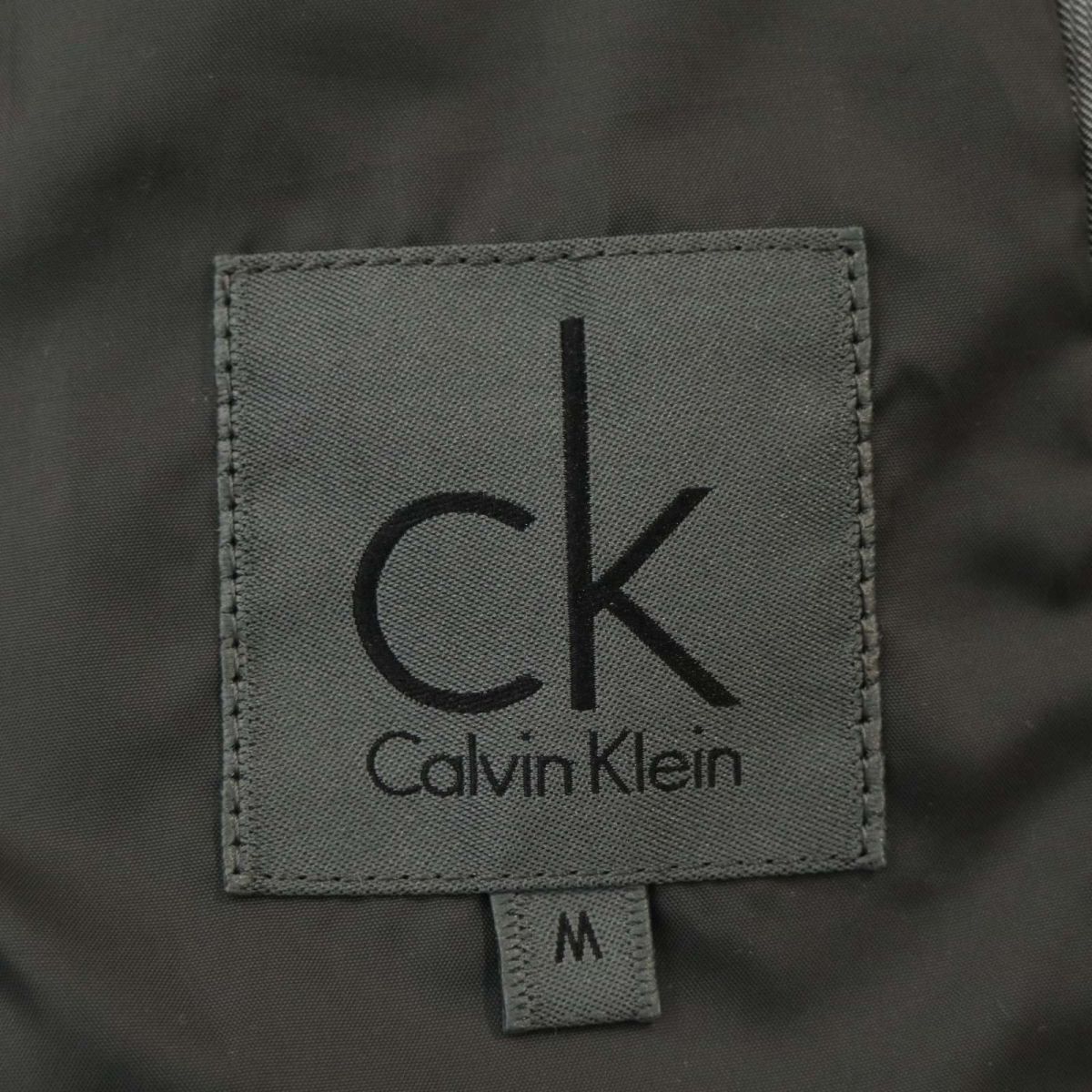 CK Calvin Klein カルバンクライン 通年 微光沢★ アンコン カジュアル ジャケット Sz.M　メンズ グレー　A4T02187_3#O_画像6