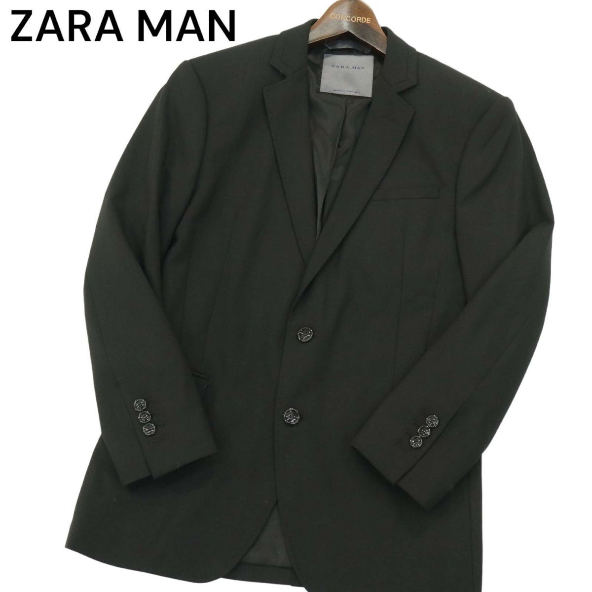 ZARA MAN ザラ マン 通年 総裏★ テーラード ジャケット Sz.46　メンズ 黒　A4T02432_3#O_画像1