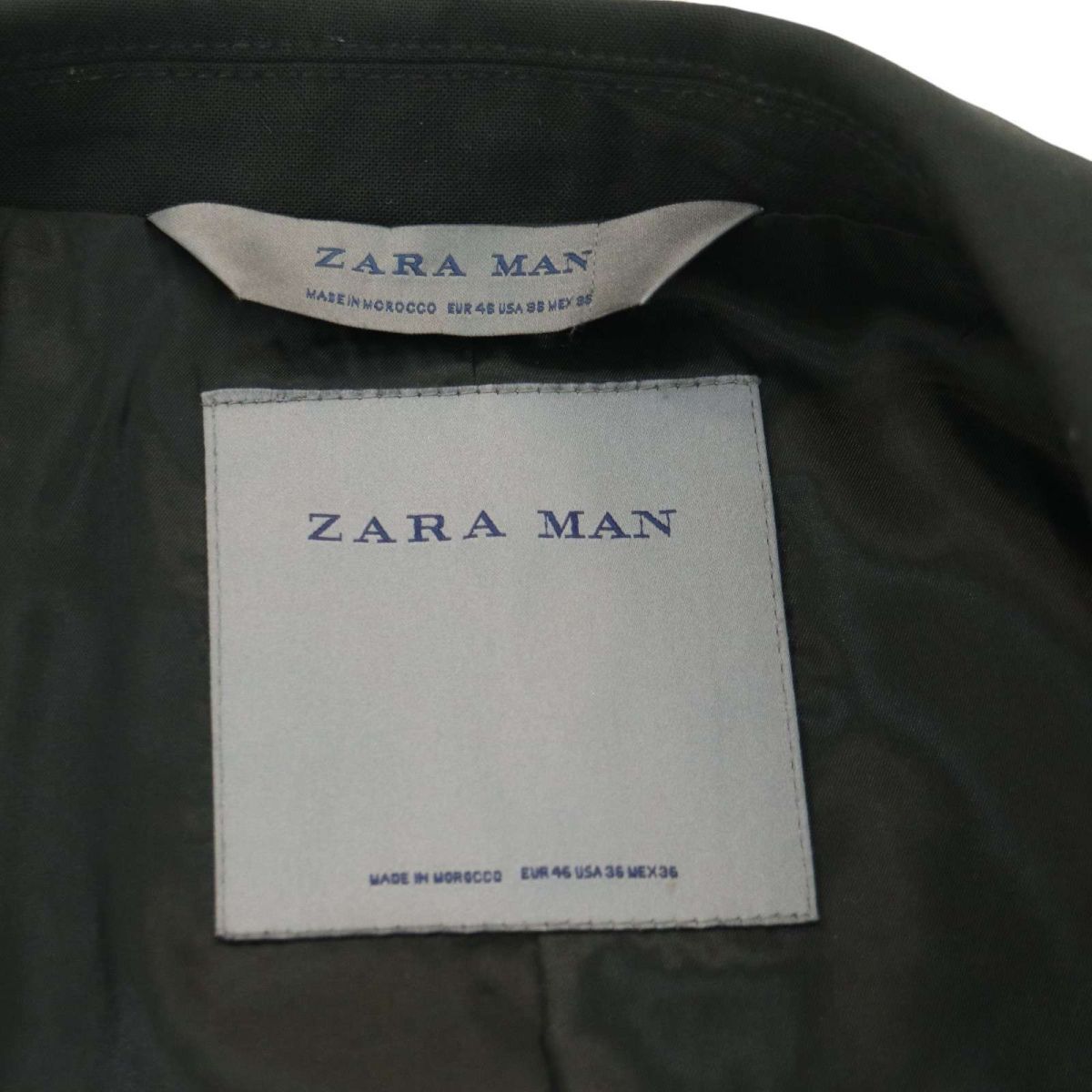 ZARA MAN ザラ マン 通年 総裏★ テーラード ジャケット Sz.46　メンズ 黒　A4T02432_3#O_画像6