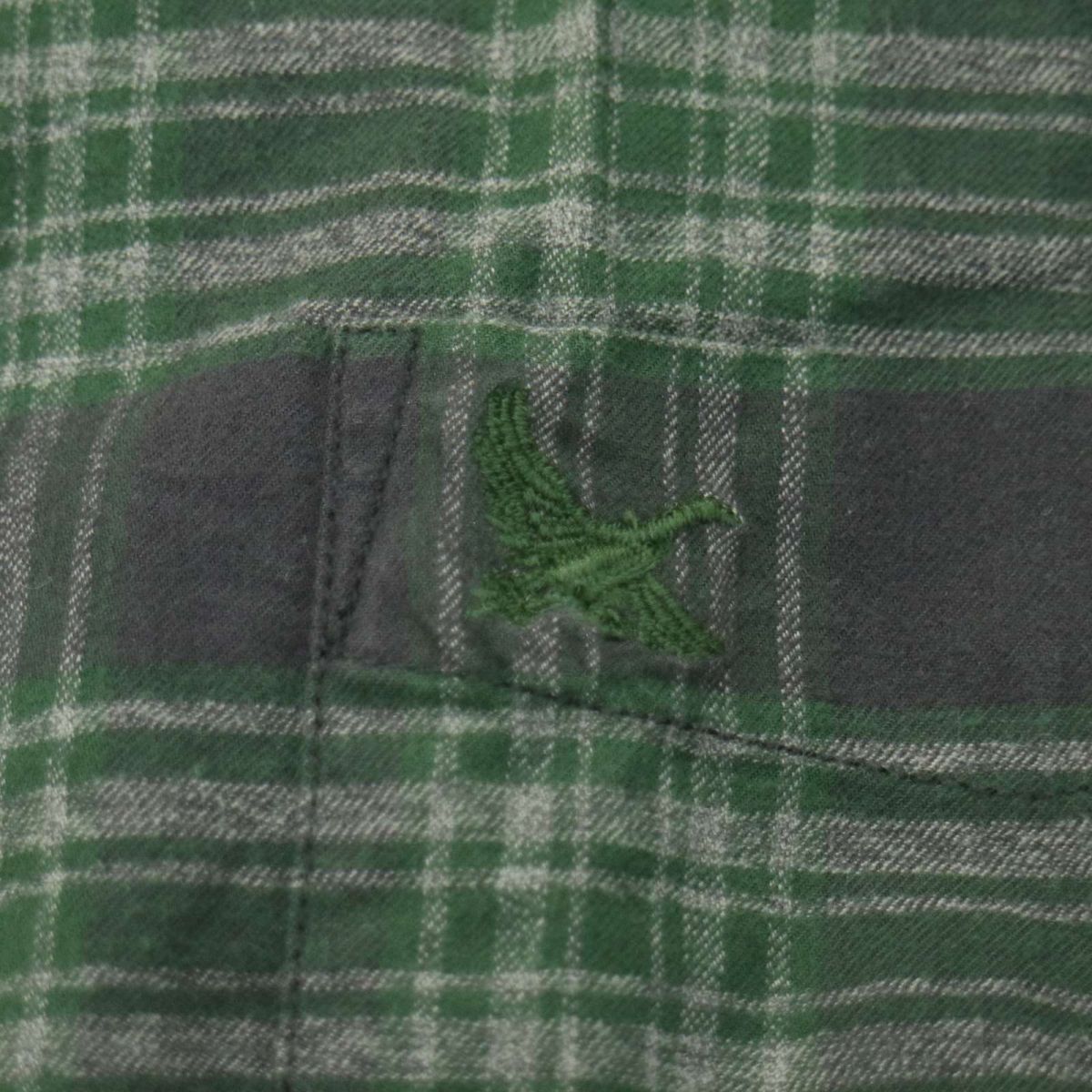 Eddie Bauer エディーバウアー 通年 ロゴ刺繍★ 長袖 ボタンダウン チェック シャツ Sz.S　メンズ アウトドア　A4T02420_3#C_画像4