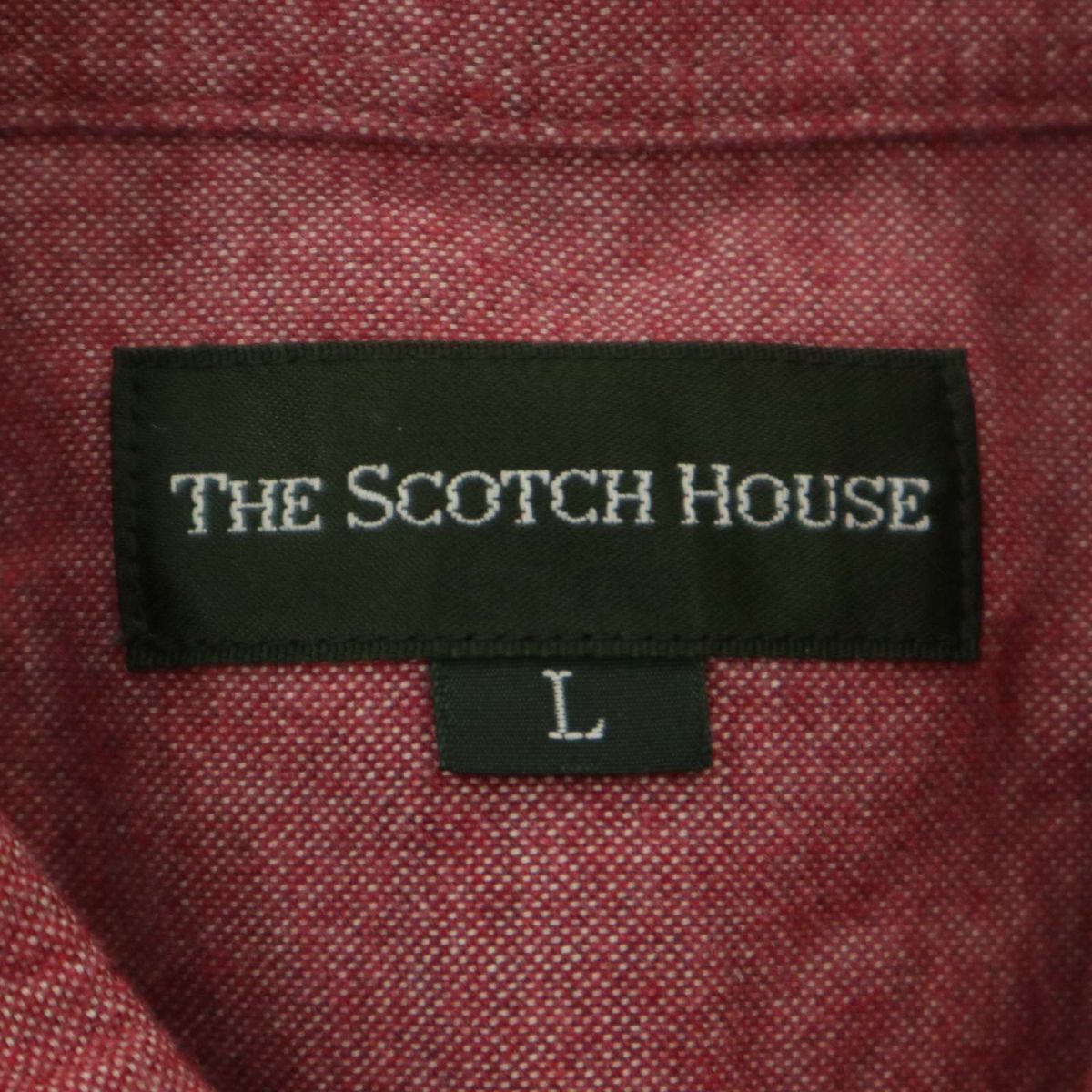 THE SCOTCH HOUSE スコッチハウス 通年 ロゴ刺繍★ 長袖 ボタンダウン シャンブレー シャツ Sz.L　メンズ　A4T02654_3#C_画像6