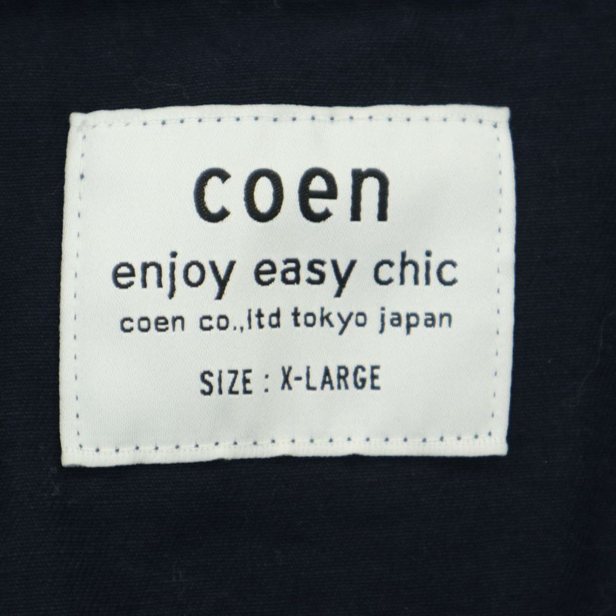 【新品 未使用】 coen コーエン 通年 WK チノ カバーオール JKT ジャケット Sz.XL　メンズ ネイビー 大きいサイズ　A4T02657_3#O_画像8