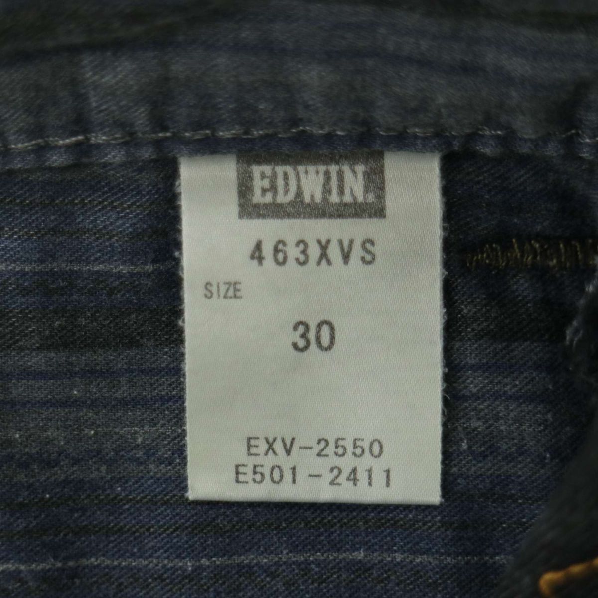 EDWIN エドウィン 463XVS USED加工★ ストレート デニム パンツ ジーンズ Sz.30　メンズ 黒 日本製　A4B01427_3#R_画像8