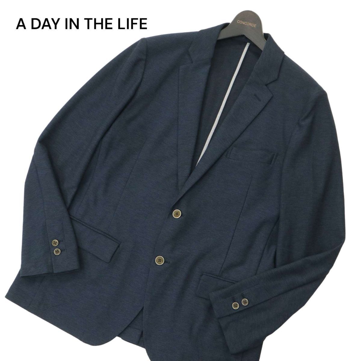 A DAY IN THE LIFE ユナイテッドアローズ 春夏★ アンコン テーラード ジャケット Sz.XL　メンズ ネイビー 大きいサイズ　A4T02716_3#M_画像1