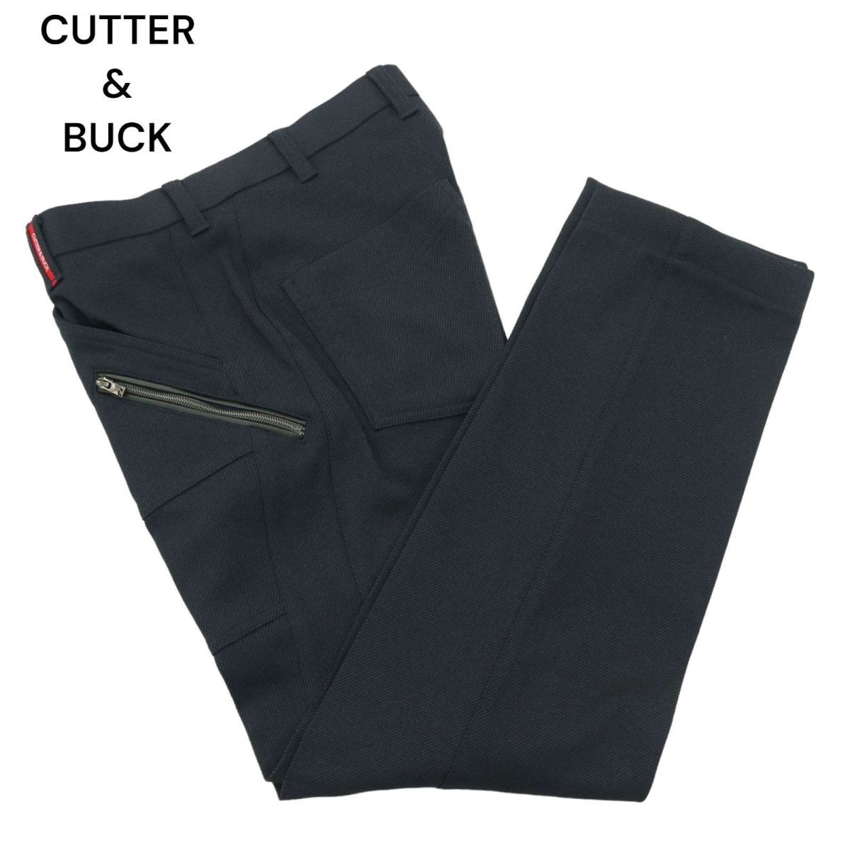 CUTTER&BUCK カッター＆バック 通年 ストレッチ★ ジップ スラックス パンツ Sz.79　メンズ ネイビー ゴルフ　A4B01499_3#R_画像2