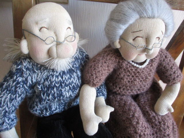 ■ハンドメイド 軍足人形 おばあさん＆おじいさん人形 50cmの画像2