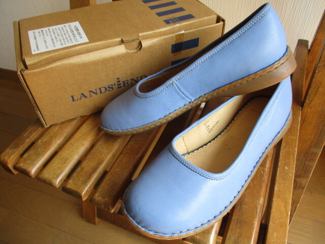 #[ не использовался ]LANDS\'END/ Ran z end женский стежок наружный bare- обувь голубой 24cm