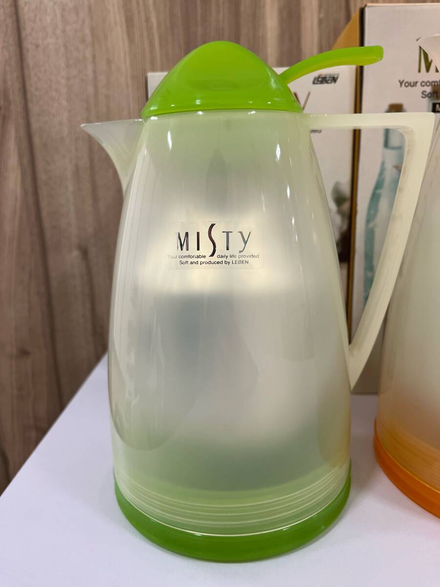 【未使用品】 MISTY ミスティ ハンドポット 600ml MY-1 1000ml MY-2 2セット 卓上用 まほうびん 魔法瓶 保温 保冷 長期保管品 B3867_画像3