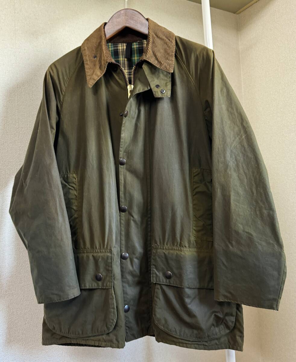 希少 80's 2crown初期 Barbour Beaufort バブアー ビューフォート C40 英国製 棒ジップ 黒金具 ヴィンテージ vintage 2crest 2warrant_画像1