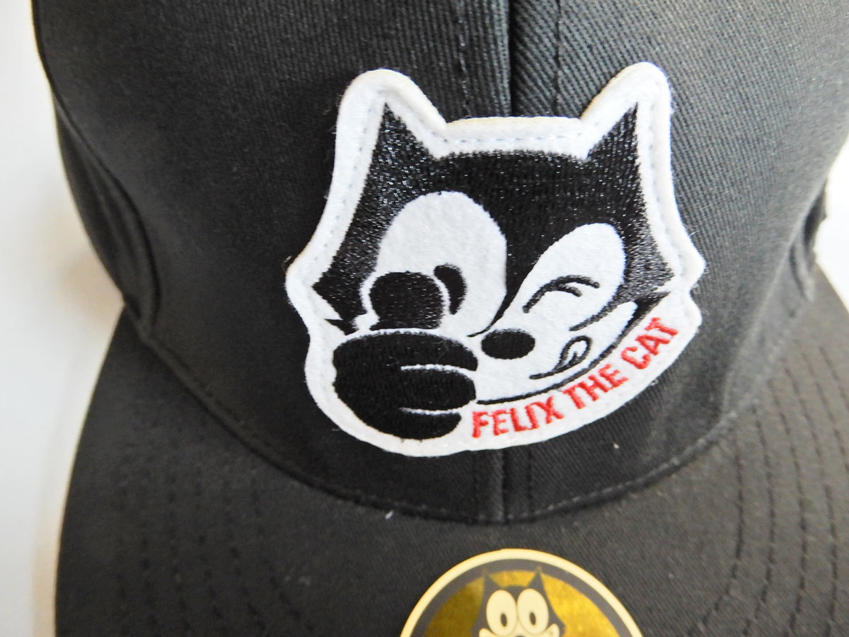  FELIX THE CAT F02 平つばキャップ フィリックス・ザ・キャット 帽子 キャップ メンズ レディース ブラック 黒 コレクション放出！_画像2