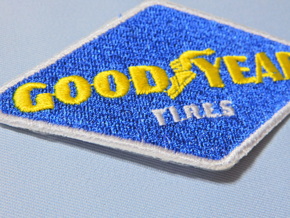 GOOD/YEAR TIRES グッドイヤー ひし形 青ベース黄色文字☆アイロン刺繍ワッペン 世界のタイヤメーカー_画像4