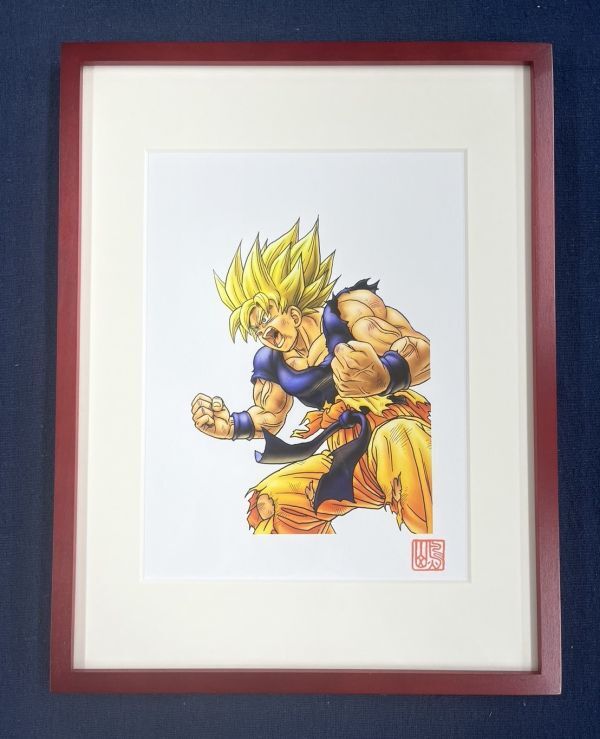 ドラゴンボール 完全版コミックス表紙絵 複製原画 限定品 スーパーサイヤ人 孫悟空 鳥山明 週刊少年ジャンプ 63A086の画像6