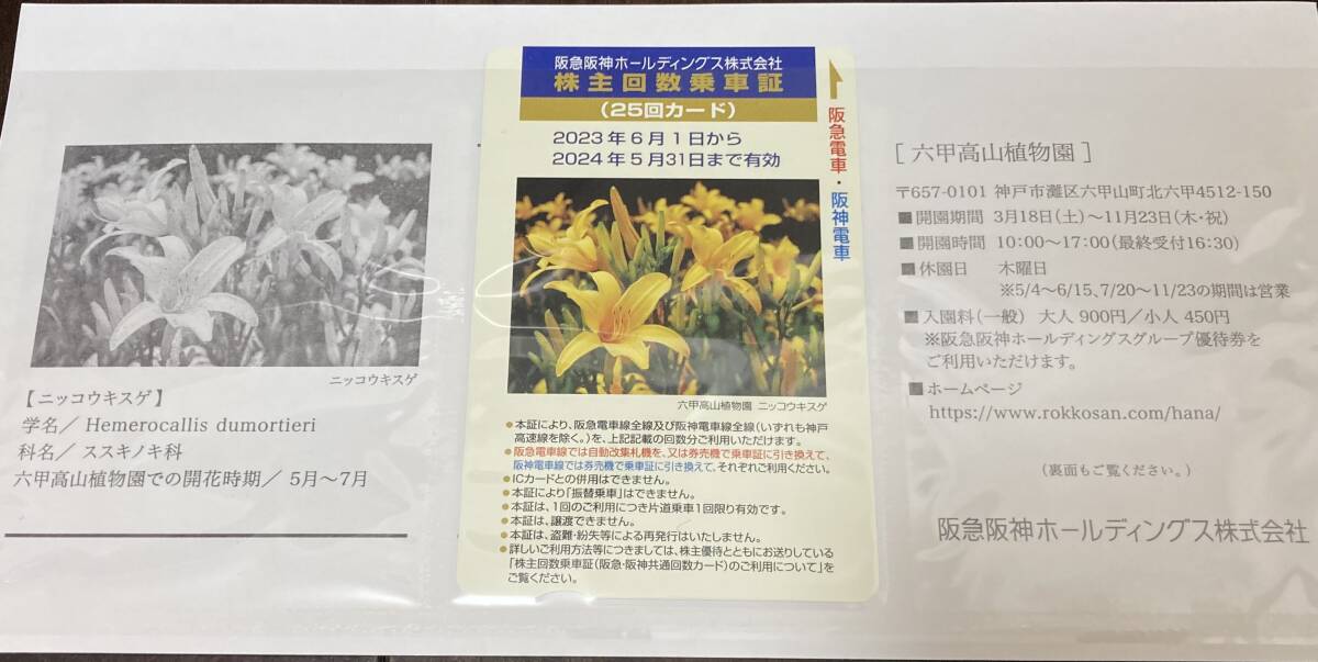 阪急阪神 株主回数乗車証 ２５回カード (送料無料)の画像1