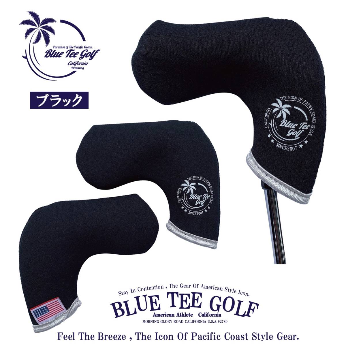 ※2送料無料【ブラック：カリフォルニアサーフ】ブルーティーゴルフ【ネオプレーン　ブレード型】PHCB-001 パターカバー BLUE TEE GOLF_画像1