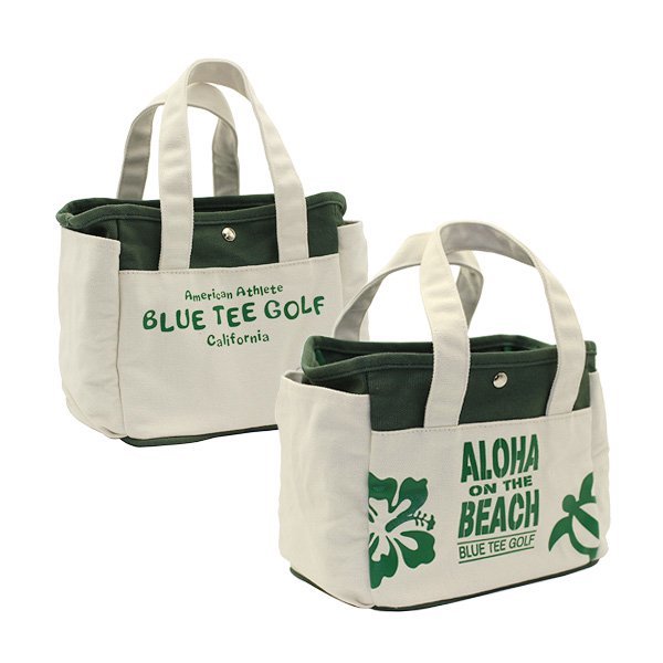 ■4③ 送料無料【グリーン】ブルーティーゴルフ ALOHA ON THE BEACHラウンドトートバッグ【TT-004】 BLUE TEE GOLF_画像1