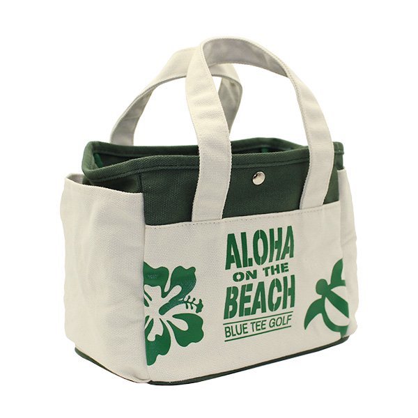 ■4③ 送料無料【グリーン】ブルーティーゴルフ ALOHA ON THE BEACHラウンドトートバッグ【TT-004】 BLUE TEE GOLF_画像2