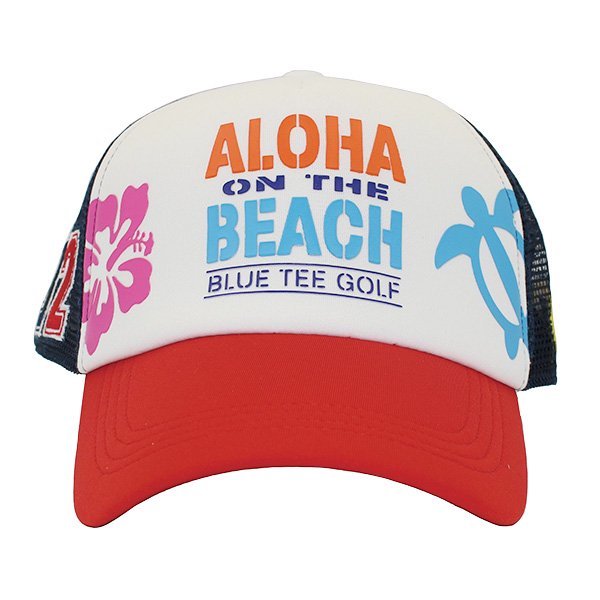 ★③送料無料 ★2.ブルーティーゴルフ 【グリーン/オレンジ】ALOHA ON THE BEACHメッシュキャップ【CP-006】BLUE TEE GOLFの画像5