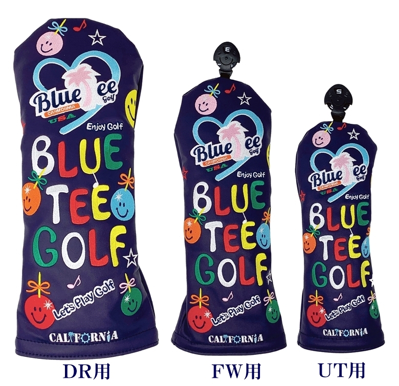 ◎現品処分・送料無料【FW・ネイビー】ブルーティーゴルフ【限定生産品：ラブ-Blue Tee Golf】 フェアウエイ用ヘッドカバーBLUE TEE GOLF _画像2