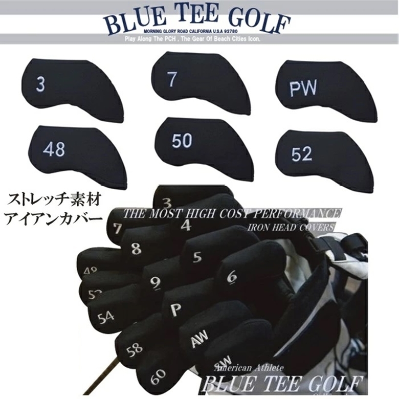 ■【AW】ブルーティーゴルフ ストレッチ素材 アイアン用ヘッドカバー単品販売 【BLUE TEE GOLF】 の画像2