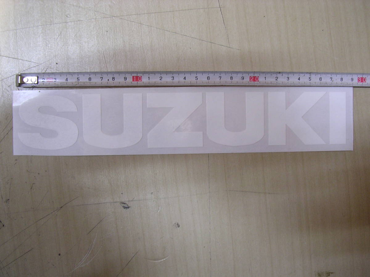 スズキ　SUZUKI　タンク　カウル　ステッカー　デカール　ロゴマーク　白　28cm　カタナ　刀　RG　TS　GT　　GSX　　_画像1
