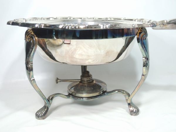 F.B. Rogers Silver Company Roger z silver stand & burner saucepan bo Wolf ta cover summarize set 0315