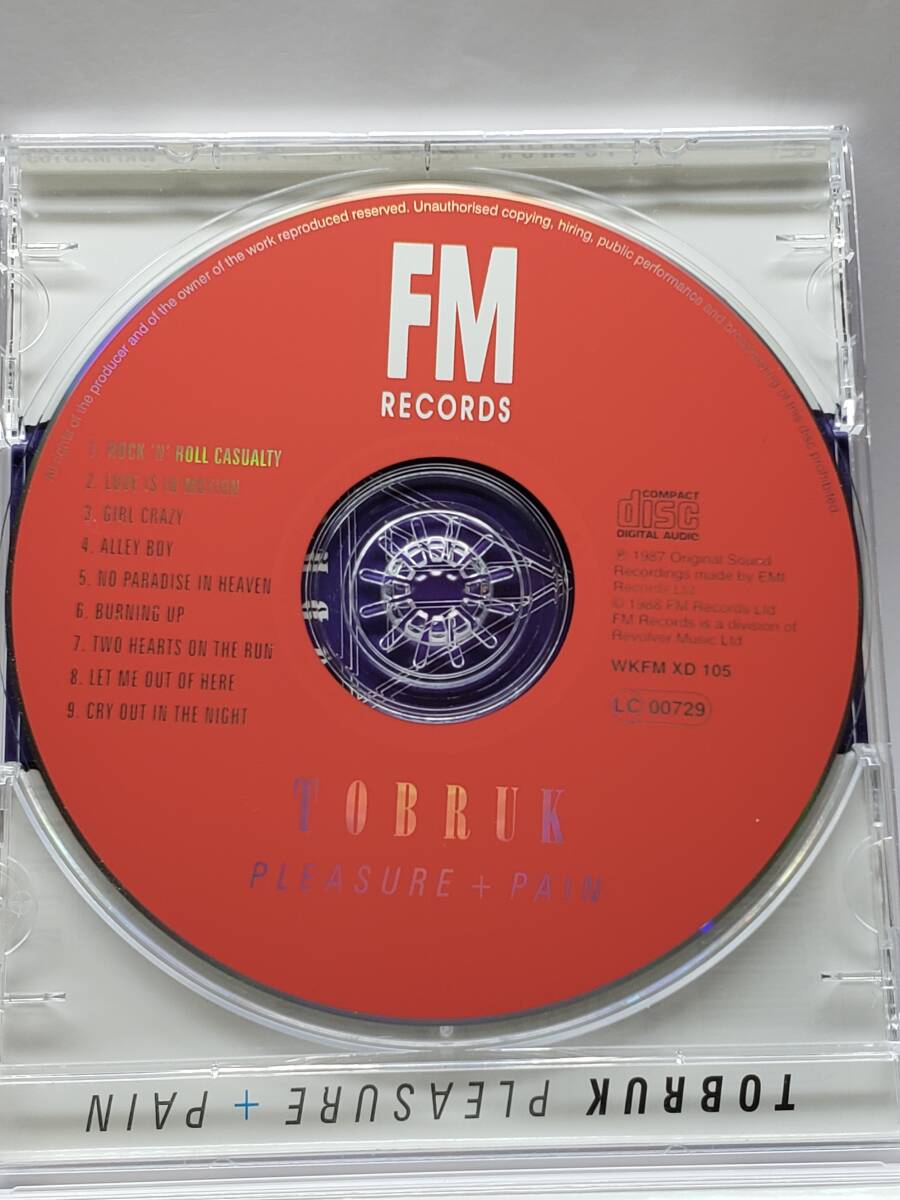TOBRUK／PLEASURE＋PAIN／輸入盤CD／スリップケース仕様／1987年発表／2ndアルバム／廃盤_画像6