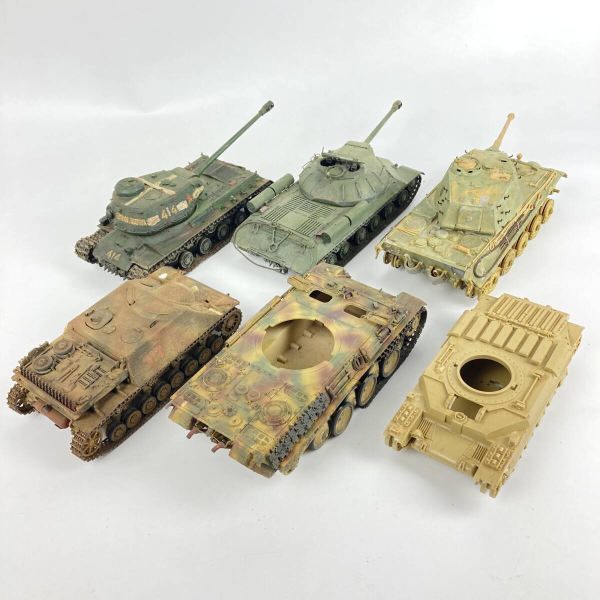 ジャンク 古い タミヤ 1/35 戦車 ボディ 部品 ほか 歩兵 フィギュア プラモデル パーツ など まとめて_画像3