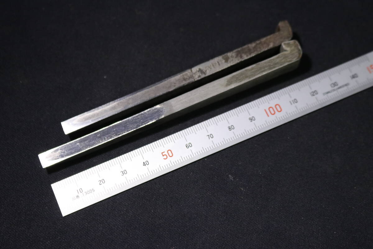 刃幅６mm位 作里鉋の替刃 2本まとめ 定規付 機械鉋用 カンナ 大工道具_画像4