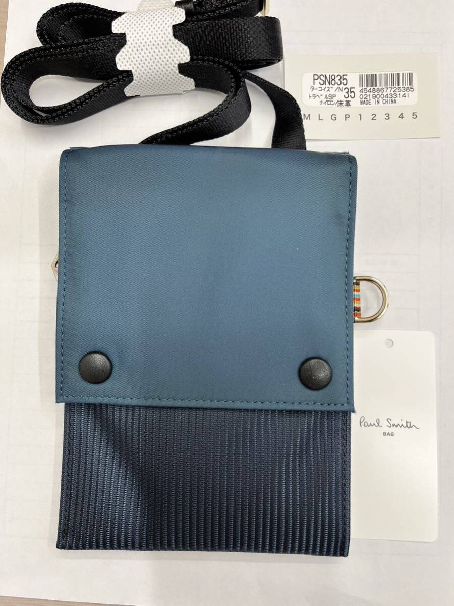 新品未使用■ Paul Smith ポールスミス■ ナイロン スマホバッグ ショルダー ウォレット ネイビー_新品未使用