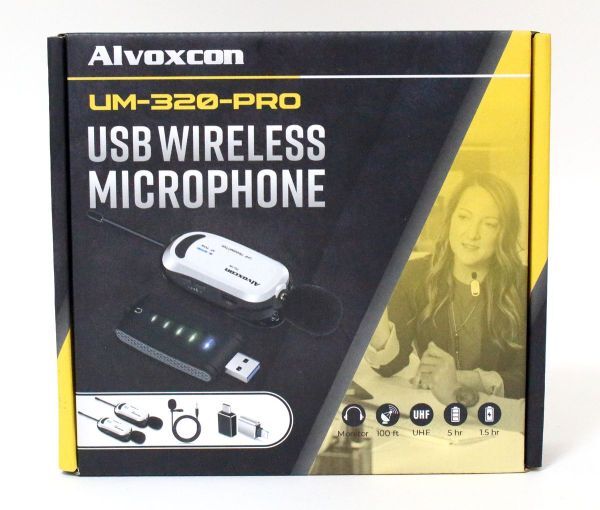 ◆ 【未開封】 Alvoxcon USB ワイヤレスマイク 二人用 UM320Pro ◆NHC09117　PC スマホ UM-320-PRO_画像1