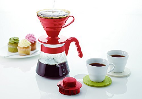 HARIO ( HARIO ) coffee server V60 02 set coffee drip 1~4 cup for red VCSD-02R