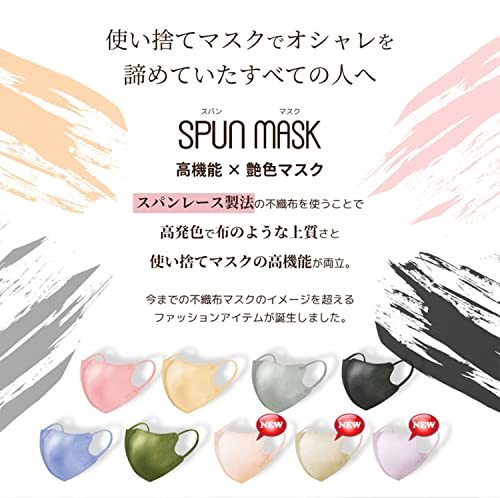 [医食同源ドットコム] iSDG 立体型スパンレース不織布カラーマスク SPUN MASK (スパンマスク) 個包装 3_画像3