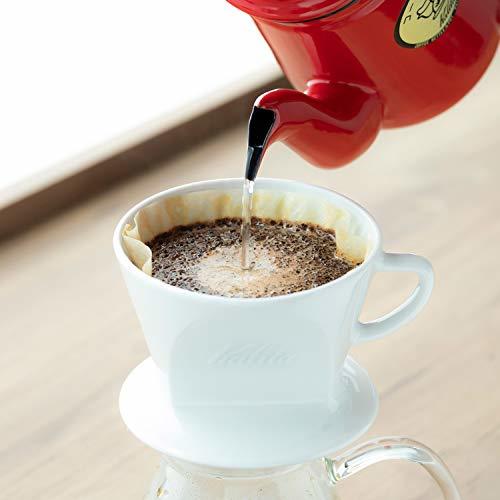 カリタ Kalita コーヒーポット ホーロー製 コーヒ-達人 ペリカン 1L レッド #52123の画像5